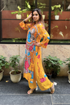 RIWAAYAT REBEL- Folk Inspired Yellow Printed Straight Kurta Set With Pants