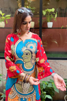 RIWAAYAT REBEL- Folk Inspired Red Printed Straight Kurta Set With Pants