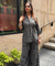 Rozana-Black and Grey Stripes Drape Pants Co-Ord Set (Pre-Order)