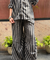Rozana-Black and Grey Stripes Drape Pants Co-Ord Set (Pre-Order)