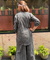 Rozana-Black and Grey Stripes Drape Pants Co-Ord Set (Pre-Order)