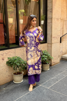 RIWAAYAT REBEL- Folk Art Inspired Purple Printed Straight Kurta Set With Pants