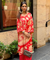 RIWAAYAT REBEL- Folk Art Inspired Red Printed Straight Kurta Set With Pants
