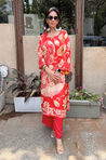 RIWAAYAT REBEL- Folk Art Inspired Red Printed Straight Kurta Set With Pants