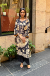 RIWAAYAT REBEL- Folk Art Inspired Black Printed Straight Kurta Set With Pants