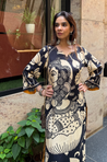 RIWAAYAT REBEL- Folk Art Inspired Black Printed Straight Kurta Set With Pants