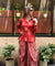 ROZANA- Red Lotus Drape Skirt Set
