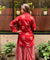 ROZANA- Red Lotus Drape Skirt Set