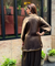 Mizaaj-Bottle Green Tunic style Top  with Dhoti Skirt Set(PRE-0RDER)