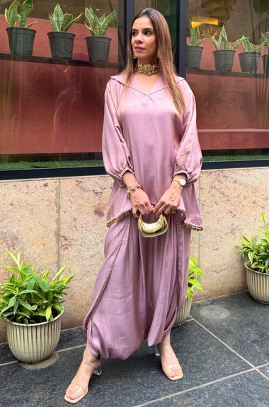 Festive Luxe - Lilac Top with Skirt Set