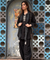 Rozana -Black Pathani  Shirt Set With Stole