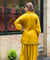 Mizaaj-Golden Mustard Tunic style Top  with Dhoti Skirt Set(PRE-0RDER)