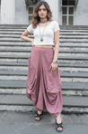 Rezaar- Onion Pink Drape Skirt