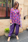 Mizaaj-Purple Shirt Kaftan and Pant Set ( Pre-Order)