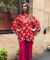Mizaaj- Magenta Pink Shirt Kaftan and Pant Set( Pre-Order)