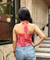 SUMMER SPECIAL - Pink halter neck top with mul overlay