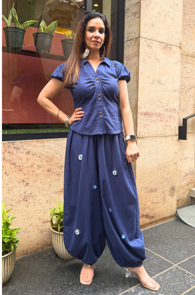 Nazar- Navy Blue Evil Eye  Co-ord set