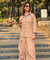 REZAAR- Beige Drape Skirt Co-Ord Set with Shirt Top