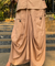 REZAAR- Beige Drape Skirt Co-Ord Set with Shirt Top