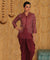 METTLE- Wine Koti Jacket Three Piece Set
