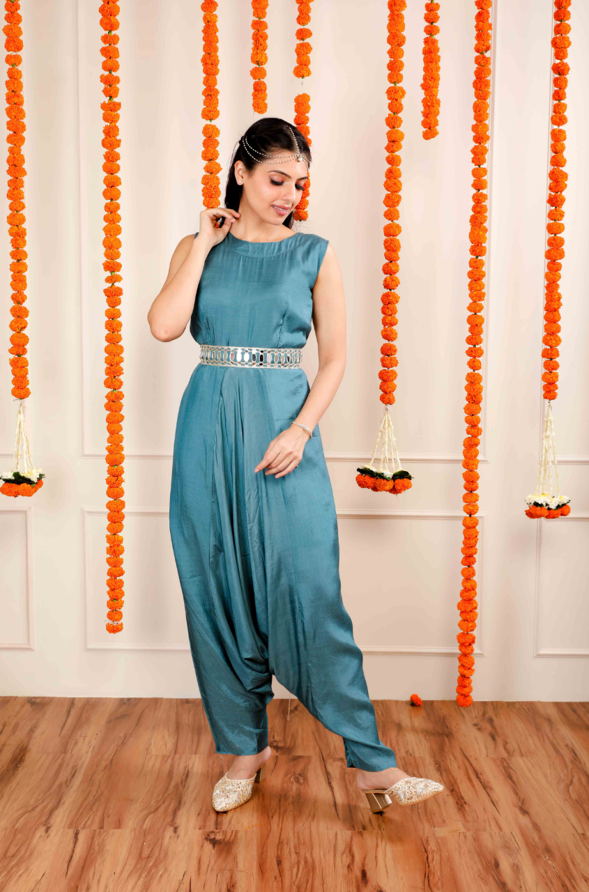 Buy RK Maniyar Girls Capsule Silk Fabric Floral Printed Dhoti Style Jumpsuit:  The Latest in Fashion Trend for Girls! (Navy) Online at Best Prices in  India - JioMart.