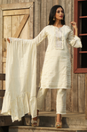 Moh by Ishnya - 3 Piece White Suit Set  with Dupatta