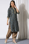 DESI SWAG - Blue And Grey  Blue Printed  Two Piece Pathani Set