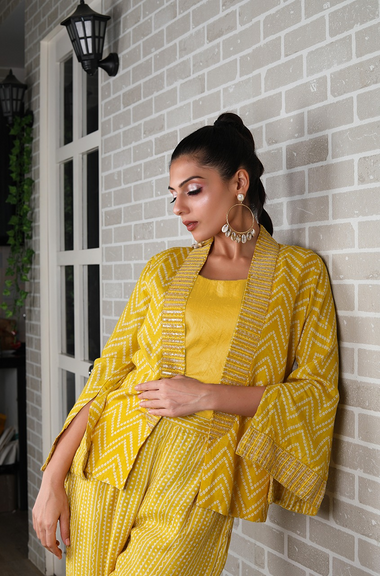 METTLE- Cutdana Blazer Jacket - Mustard