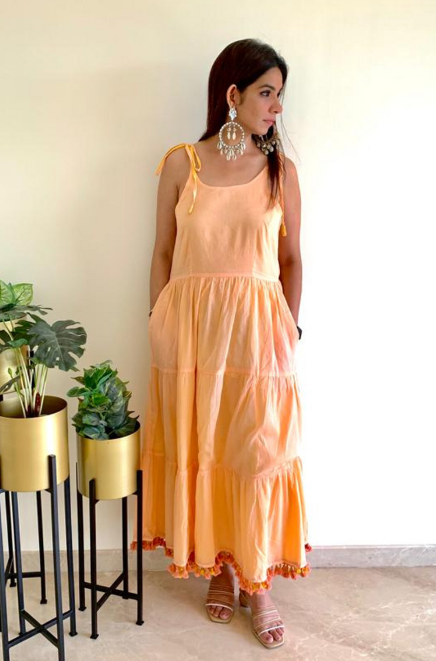 Yellow/Peach Reversible Gown