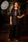 Flaunt worthy! - Long Short Kurta with Straight Pant - Black