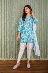 KHWAAB - Pacific Blue Three Piece Suit Set