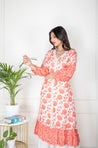 KHWAAB - Living Coral  Three Piece Suit Set