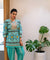 MATARGASHTI - Blue Tribal Print Short Kurta With Tulip Pants