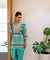 MATARGASHTI - Blue Tribal Print Short Kurta With Tulip Pants