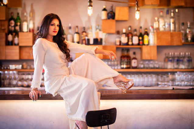 FESTIVE SWAG  - Ivory Tunic with Divider Skirt