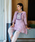 MATARGASHTI- Purple High Low Kali Kurta With Tulip Pants