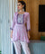 MATARGASHTI- Purple High Low Kali Kurta With Tulip Pants