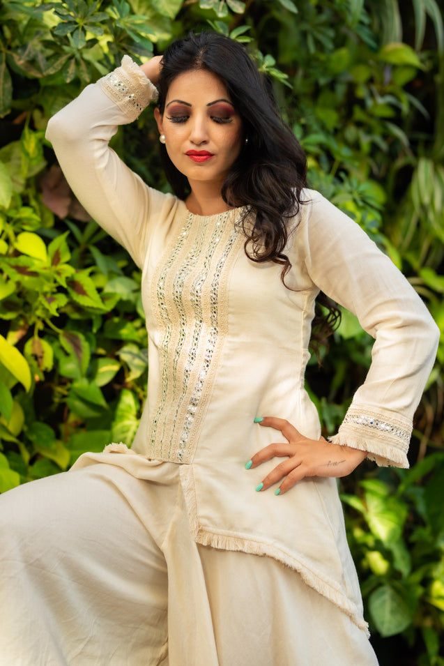 FESTIVE SWAG  - Ivory Tunic with Divider Skirt