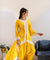 MATARGASHTI - Yellow Asymmetrical Long Kurta with Dhoti  Pants