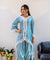 MATARGASHTI - Blue Asymmetrical Long Kurta with Dhoti  Pants