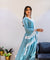 MATARGASHTI - Blue Asymmetrical Long Kurta with Dhoti  Pants