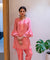 Kudi with a Swag!! - Lucknowi Kurta with Tulip Pants - Pink