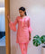 Kudi with a Swag!! - Lucknowi Kurta with Tulip Pants - Pink