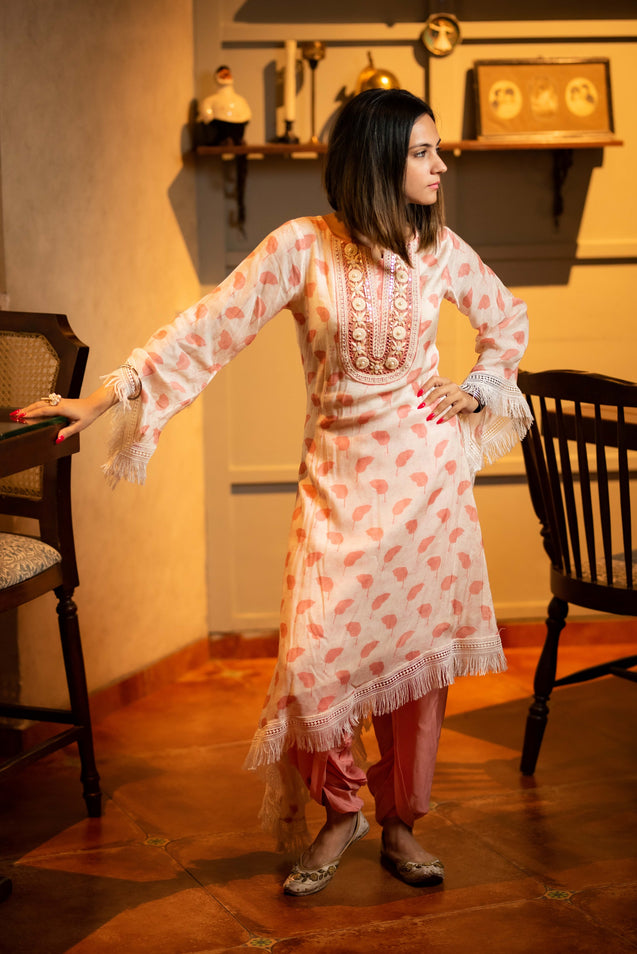 Sartorial Elegance - Asymetrical Kurta with Tulip Pants