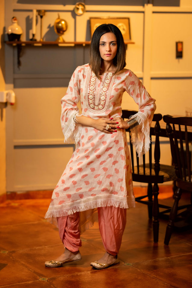 Sartorial Elegance - Asymetrical Kurta with Tulip Pants