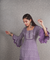Go Leheriya - Amethyst Purple Kurta with Ruffled Dhoti Pants