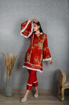 Red Floral Printed Two Piece Set With Kurta And Pants