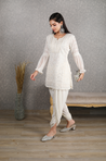 Kudi with a Swag!! - Lucknowi Kurta with Tulip Pants 2.0- OFF WHITE