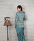 METTLE- Turkish Blue Koti Jacket Three Piece Set