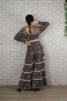ALLOY- Sharara Jumpsuit With Gota  Belt- Emerald Green